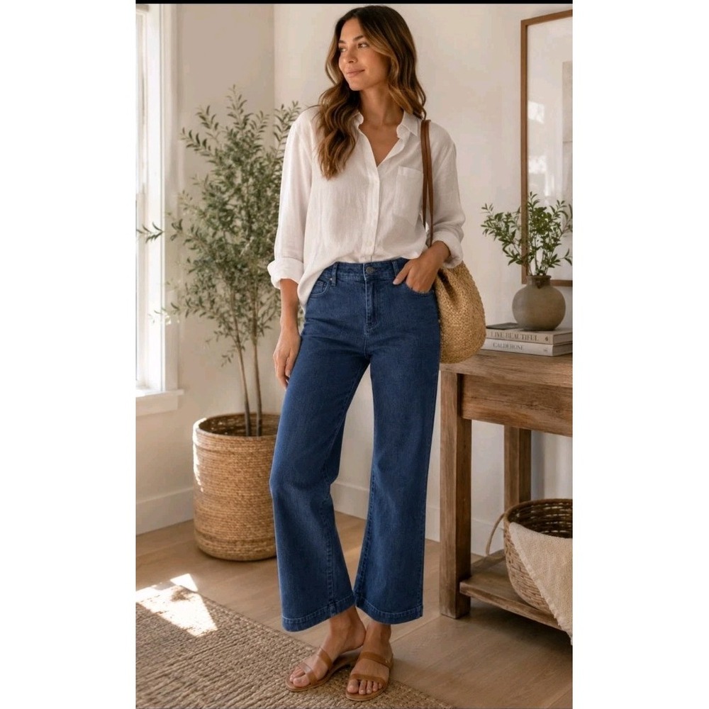 Banana Republic Jeans Womens 12 Blue Dark Trouser Jean Mid Rise Bootcut Stretch